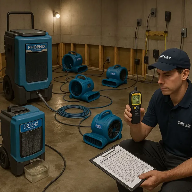 Structural Drying and Dehumidification process in Squaw Valley, CA